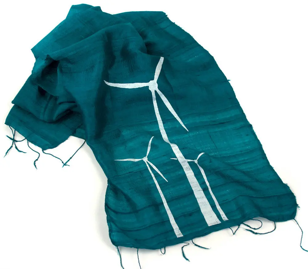 Wind Turbine Silk Scarf 1