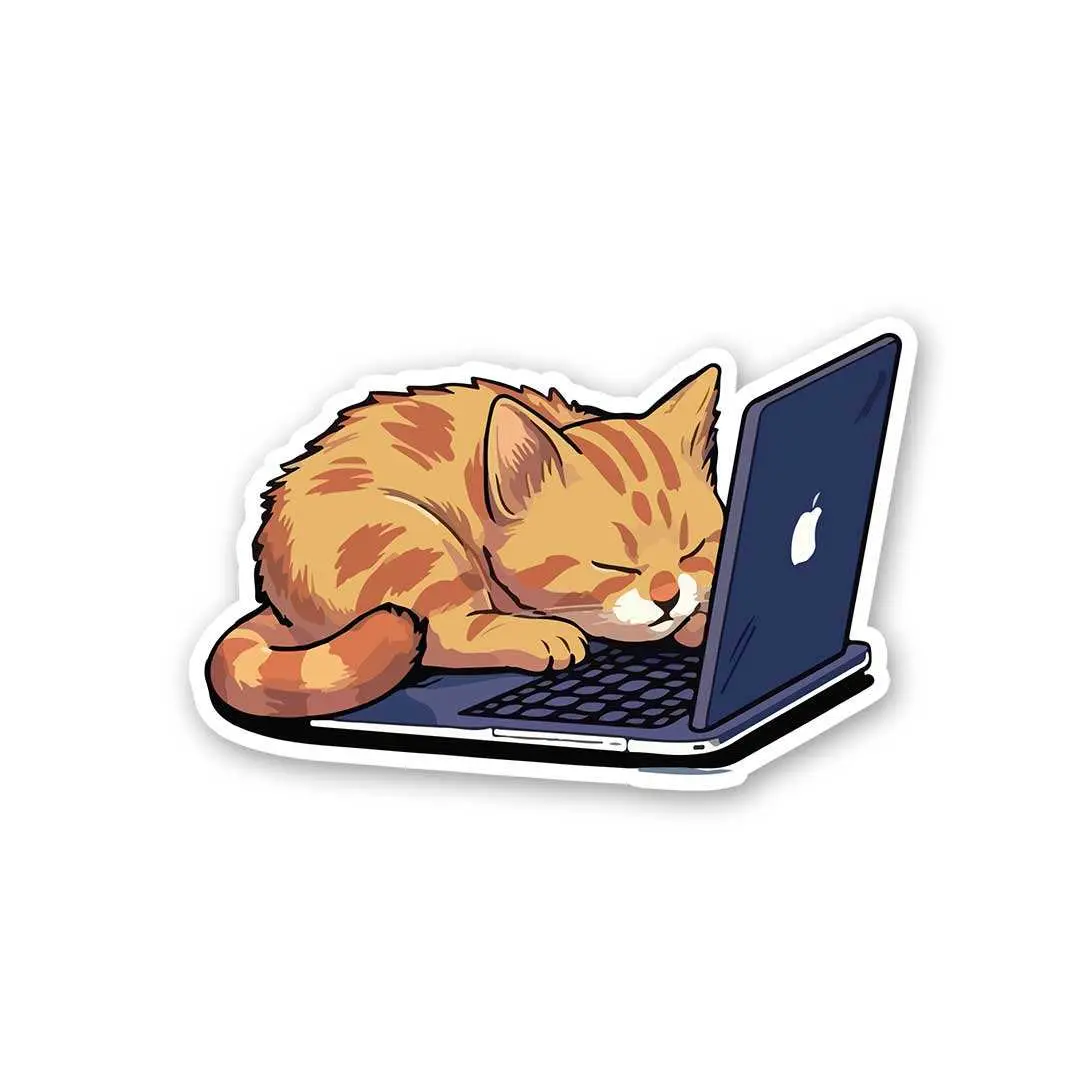 Working Cat Sticker 1