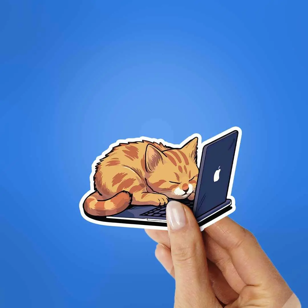 Working Cat Sticker 2