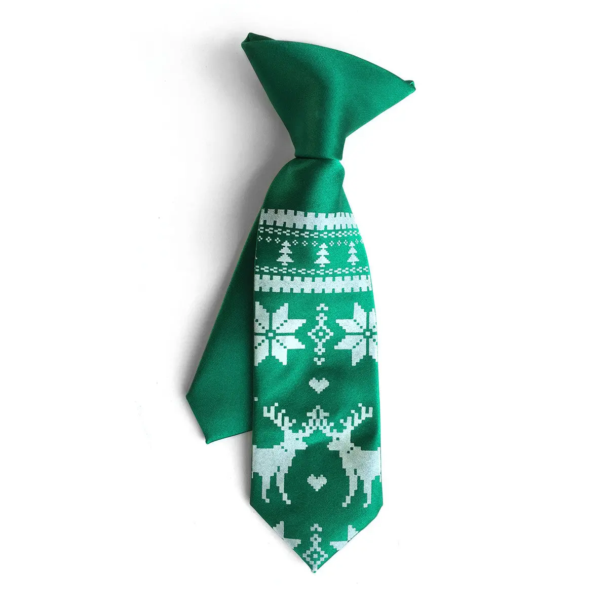 Christmas Sweater Kids Tie. Boys Clip-On Holiday Necktie. 1