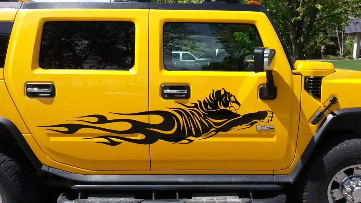 Tiger Flames Vinyl Cut Decal – Set Of 2 For Cars & Trucks 1