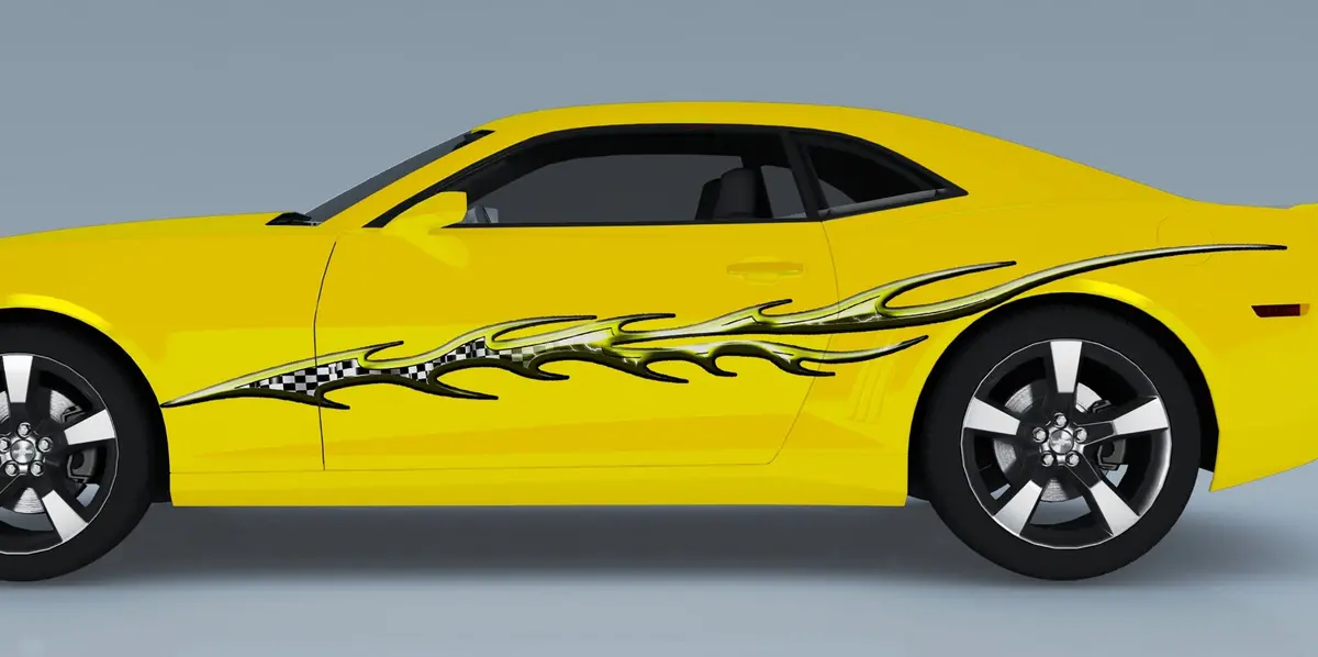 Strike Checkered Flame Vinyl Decals Cars & Trucks 1