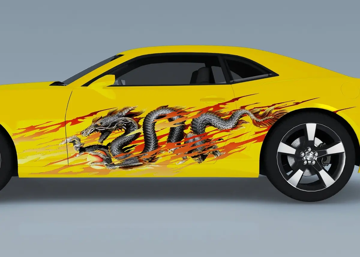 Dragon Flames Vinyl Decals For Cars & Trucks 1