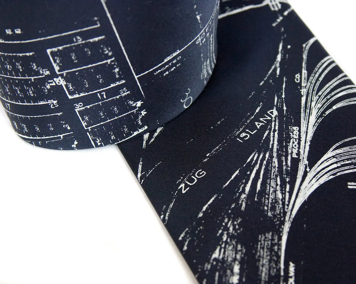 Detroit Map Necktie, Zug Island & River Rouge Silk Tie 1