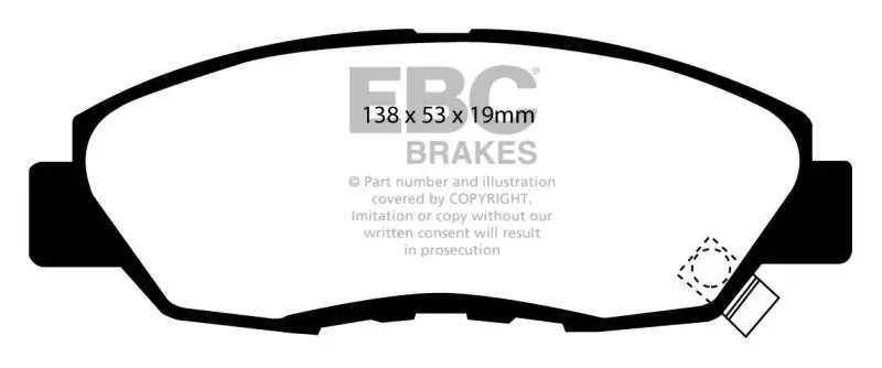 Ebc Yellowstuff High-Friction Front Brake Pads For 1997 Acura Cl 2.2L 1