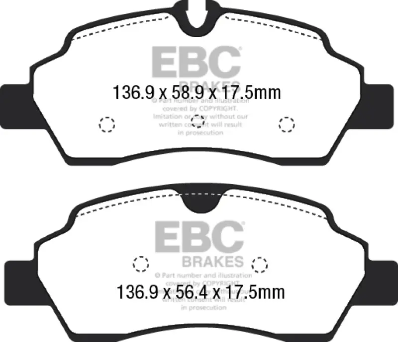 Ebc Yellowstuff Rear Brake Pads – High-Performance Compound For 2015+ Ford Transit 150 Srw 1
