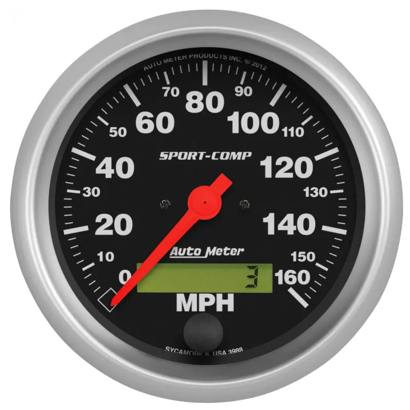 Autometer Sport-Comp 3-3/8" Electronic Speedometer Gauge — 160 Mph Range 1