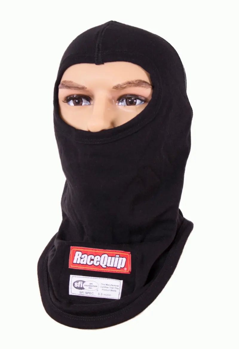 Racequip Sfi 3.3 Fr Single-Layer Junior Racing Hood – Black 1