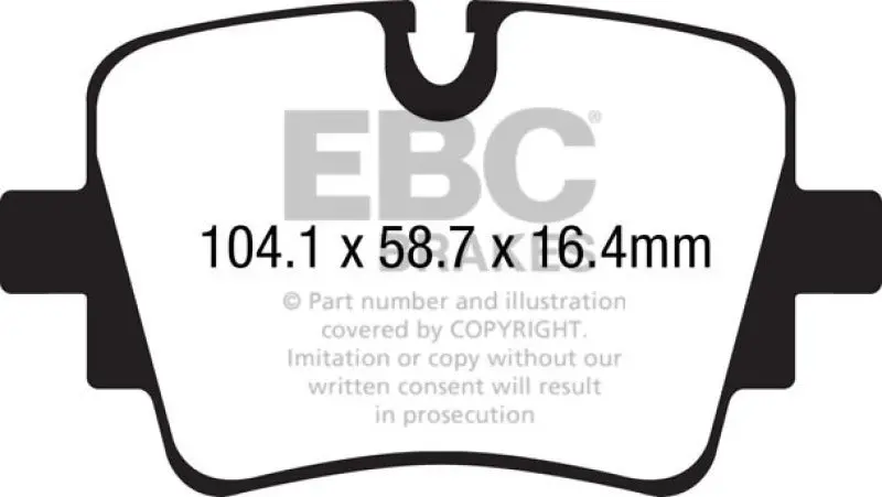 Ebc Yellowstuff Rear Brake Pads For 2013+ Jaguar F-Type 3.0L Supercharged (Cast Iron Rotors Only) 1