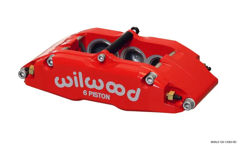 Wilwood Bnsl6 Left-Hand Caliper — Red Anodized, Triple 1.12" + 1.62" Pistons, Compatible With 1.10" Discs 1