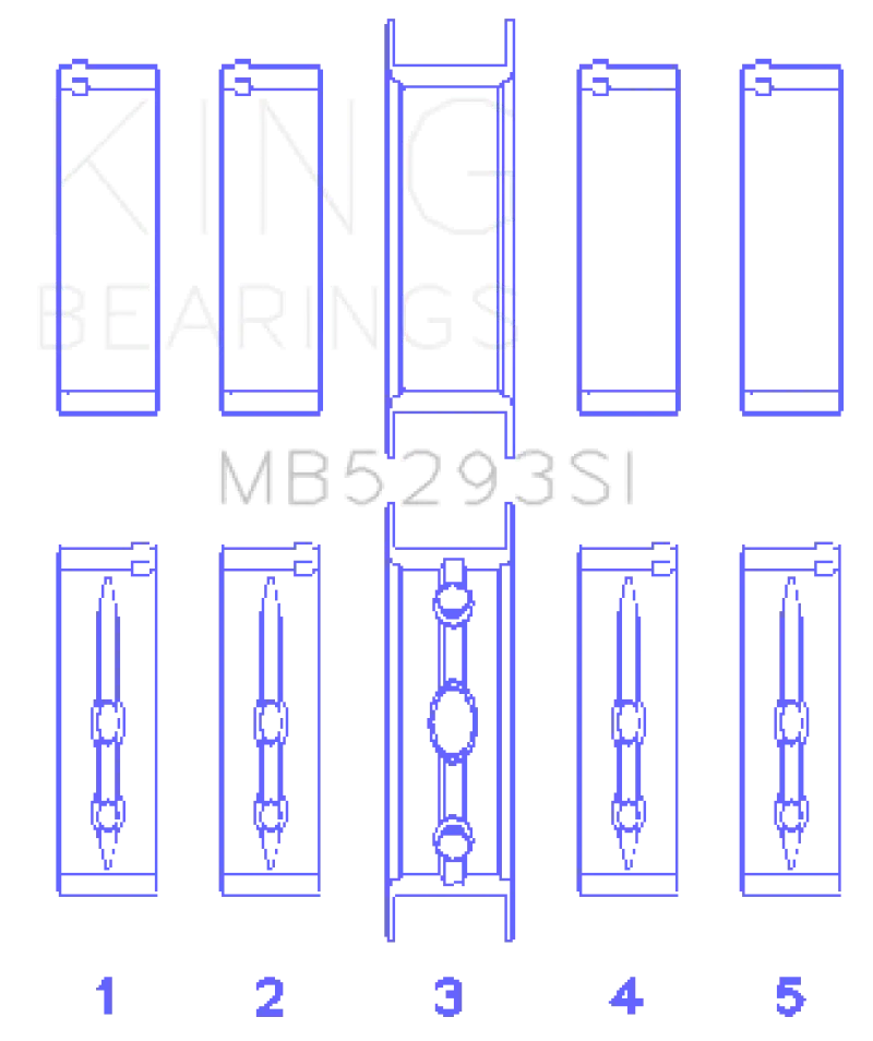 King Standard Main Bearing Set For Gm Ls/L20 Engines – 4.8L/5.3L/5.7L/6.0L (294–364 Ci) 1