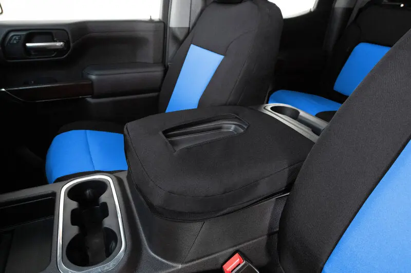 Covercraft Endura Precisionfit Front Seat Covers For 2021–2024 Ford F-150 – Blue And Black 1
