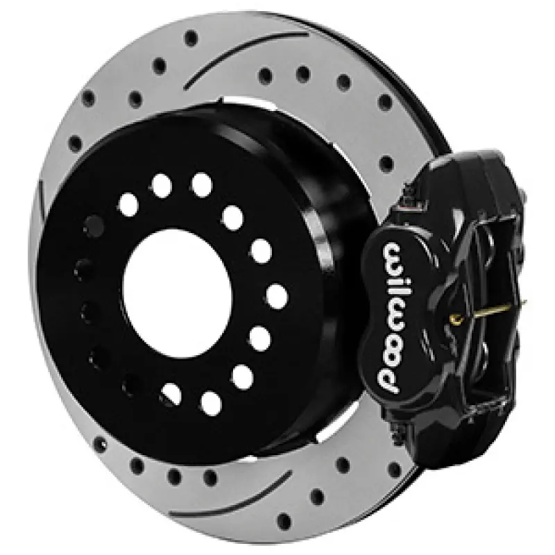 Wilwood Dynalite Rear Disc Brake Kit – 7-5/8" Axle Mount, 12.19" Drilled/Slotted Rotors, Black Calipers For Chevrolet Applications 1