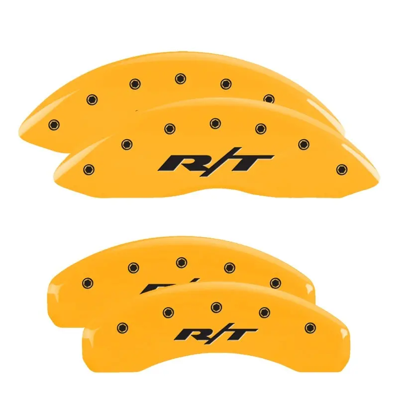 Mgp Engraved 4-Piston Caliper Covers – Front & Rear, Black Finish With Silver Accent 1