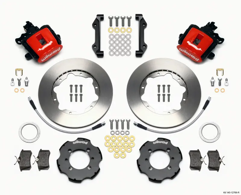 Wilwood Combination Parking Brake Rear Kit 11.00In Red 2012 Fiat 500 W/ Lines 1