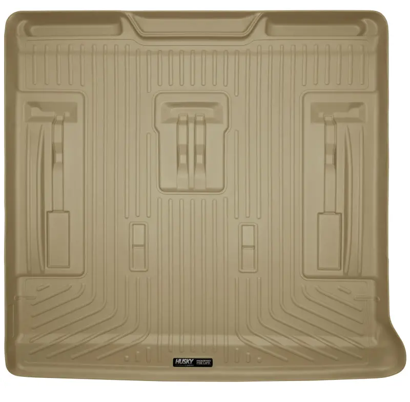 Husky Liners Weatherbeater Rear Cargo Mats – Tan, Custom Fit For 2007–2013 Gmc Yukon, Chevrolet Suburban & Cadillac Escalade 1