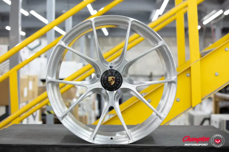 Vossen X Champion Rs74 21X9 / Et44 / Brushed Gloss Clear Wheel- Centerlock / 911 Turbo 991 - Front 1