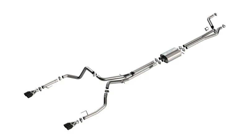 Borla S-Type Cat-Back Exhaust System For 2024–2025 Chevrolet Silverado 1500 (6.2L V8) With 3.5" Pipes & Black Chrome Tips 1
