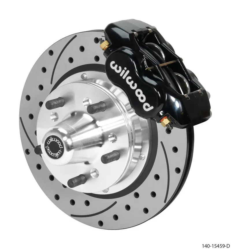 Wilwood Forged Dynalite Pro Front Brake Kit – 11" Drilled & Slotted Rotors, 5X4" Bolt Circle, Black Finish 1