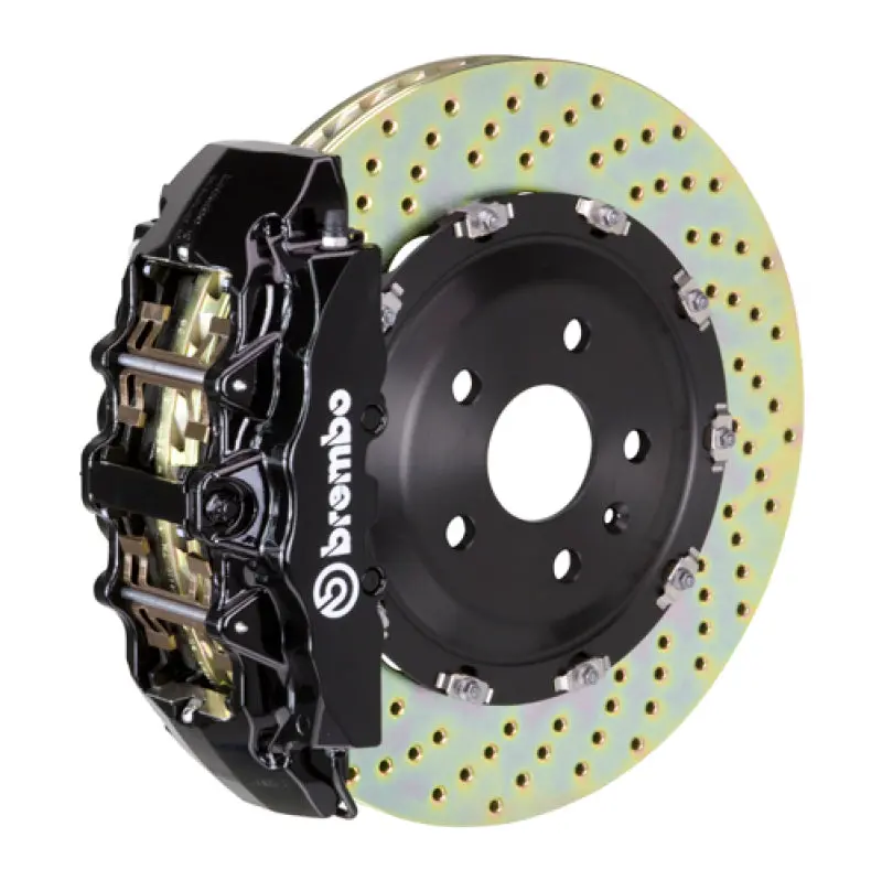 Brembo Front Big Brake Kit For 2002–2005 Bmw 7-Series (Through March 2005 Production): 8-Piston Calipers, 380X34Mm Two-Piece Drilled Rotors – Black Finish 1