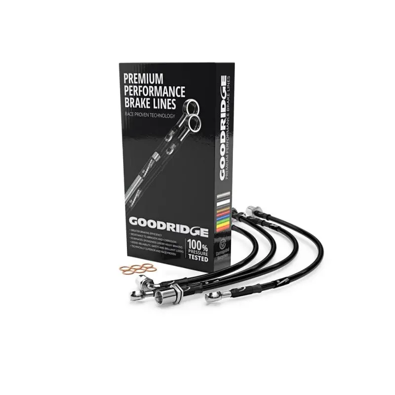 Goodridge Stainless Steel Brake Line Kit – Black, For 2014–2018 Subaru Forester 2.5L 1