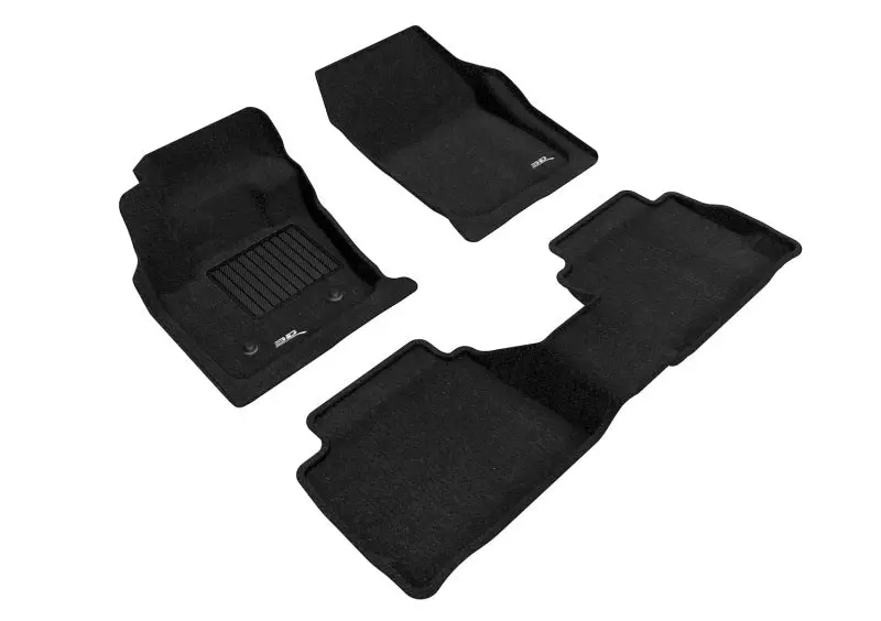 3D Maxpider Floor Mat Set – Elegant Black Trim For 2013–2016 Ford Fusion (1St & 2Nd Rows) 1