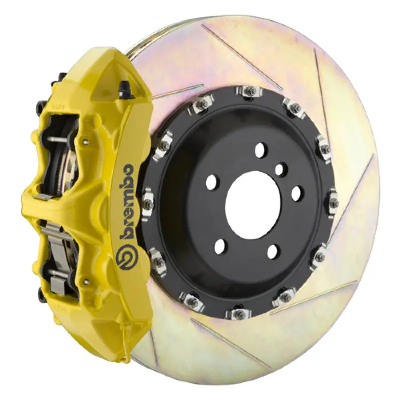 Brembo Gt Front Brake Kit For 2012–2014 Mercedes-Benz Ml550 — 6-Piston Cast Calipers & 411X34Mm Two-Piece Slotted Rotors (Type 1-Yellow) 1