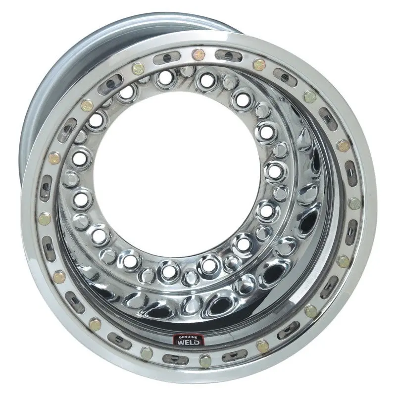 Weld Wide 5 Xl Direct Mt Drag Wheel – 15X14In, 5X10.25In Bolt Circle, 3In Backspace, Polished W/ Mod Outer Bl 1